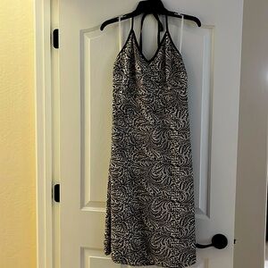 Ann Taylor halter dress. Brown and white pattern. Lined. Like new.